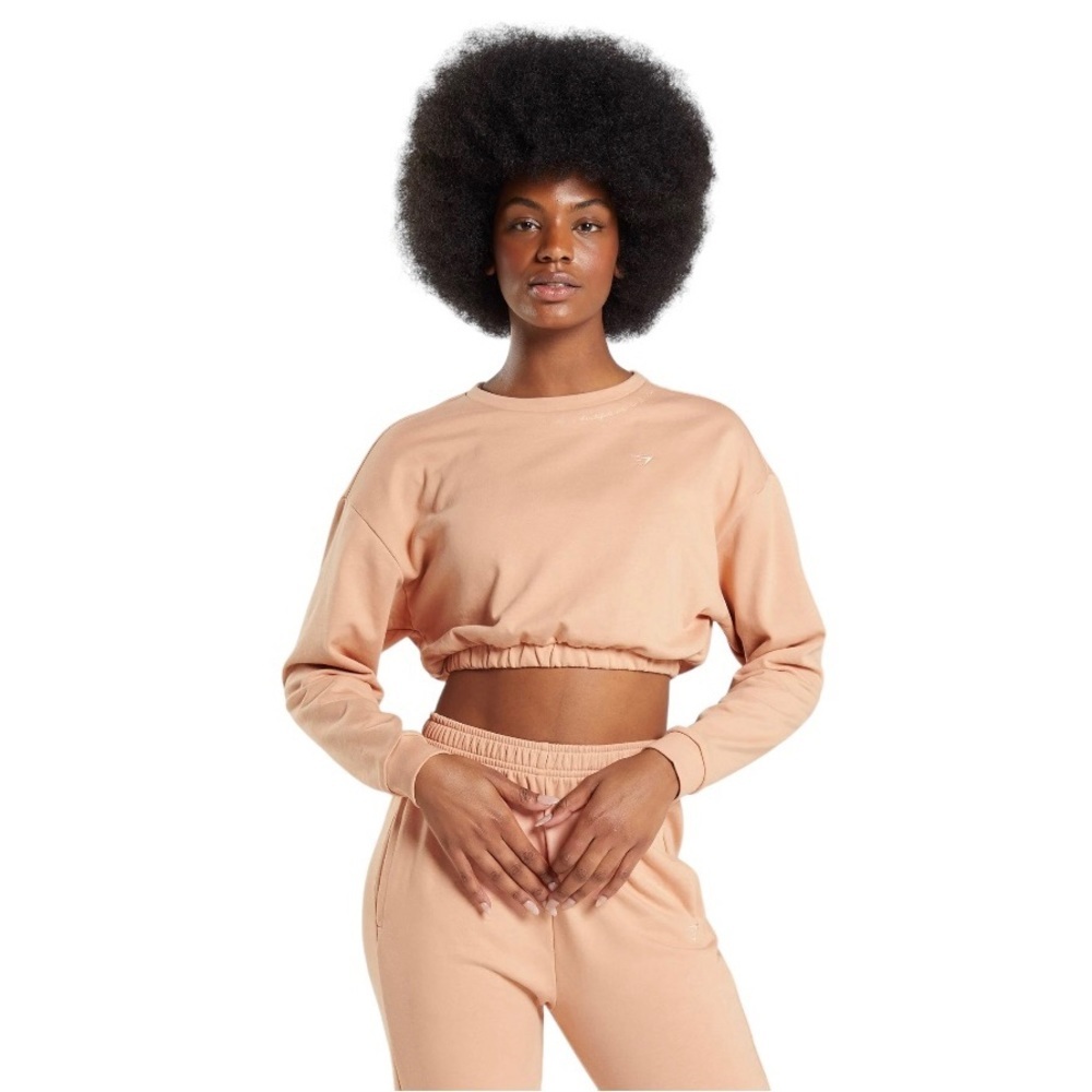 Gymshark x Whitney Simmons Cropped Sweater Women’s XL Oversized Orange/Peach